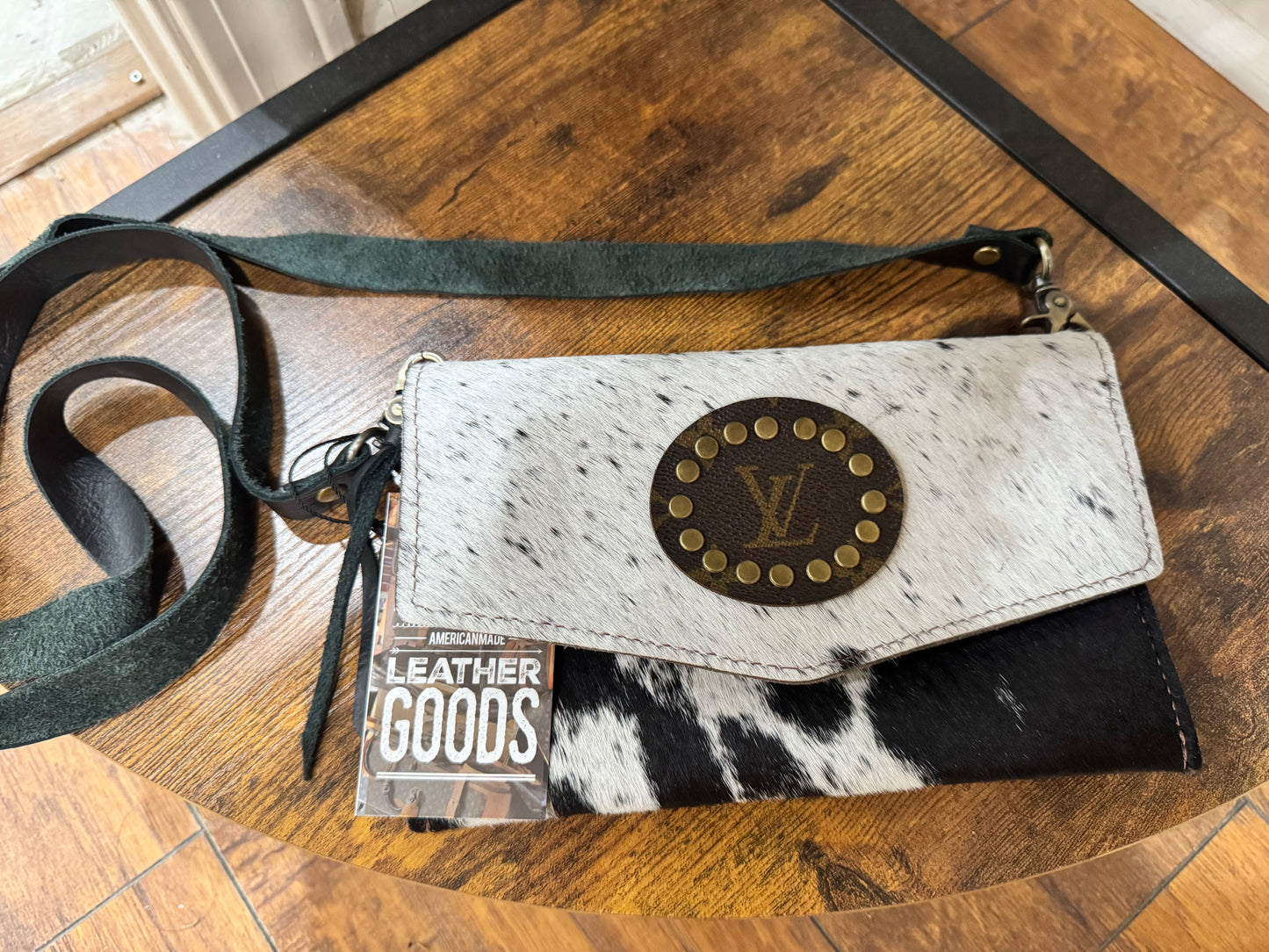 Keep It Gypsy Jordan Speckled Crossbody Black and White Upcycle