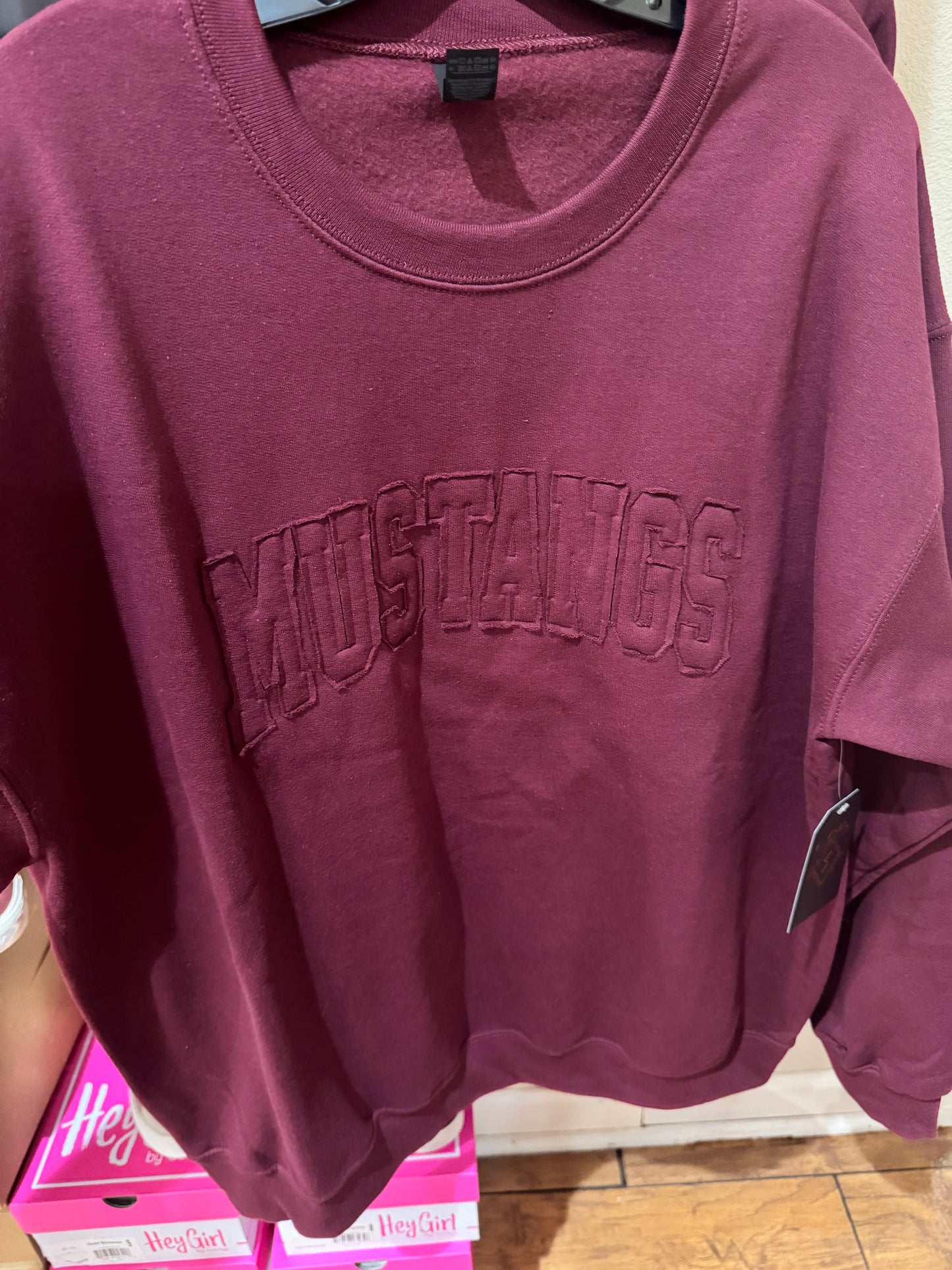 MUSTANGS RAGGY SWEATSHIRT MONO MAROON