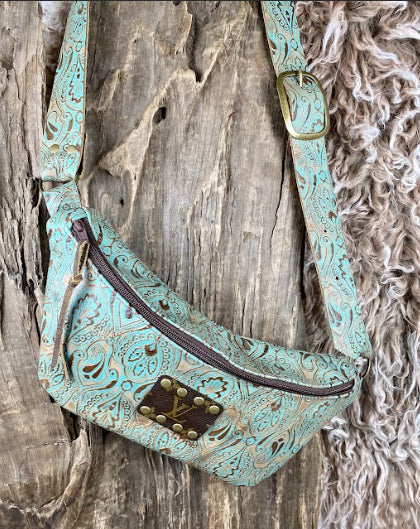 Keep it Gypsy -BumBag Upcycled LV - Turqu Floral