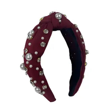 Maroon Top Knot Game Day Headband