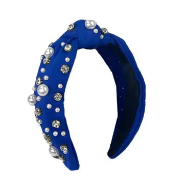 Royal Blue Top Knot Game Day Headband
