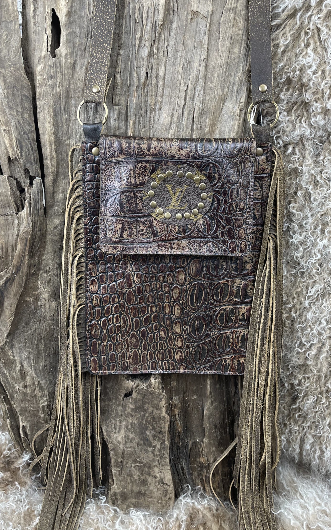 Keep It Gypsy Tonya Croc Upcycled Crossbody