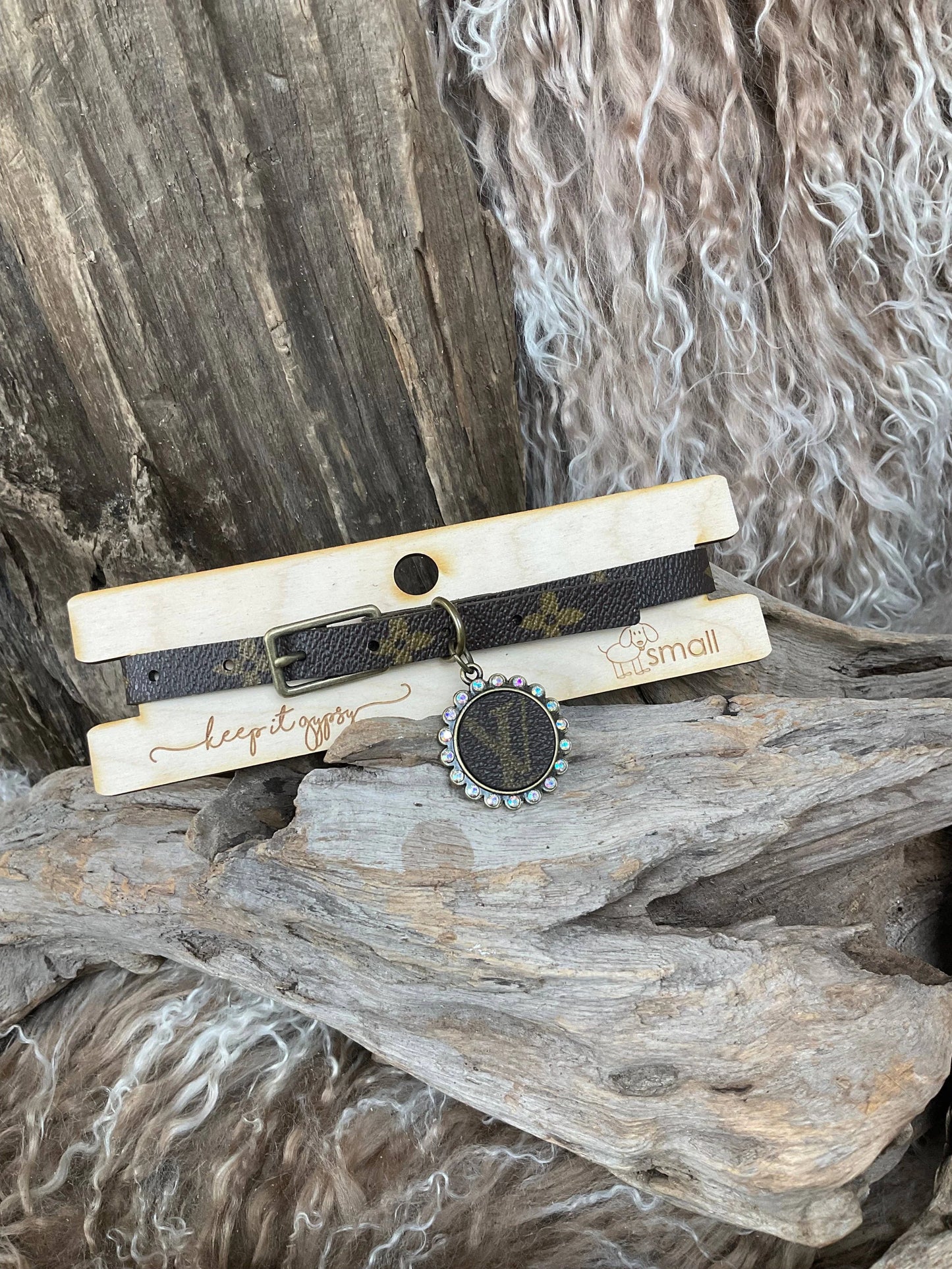 Keep it Gypsy - DOG COLLAR Collection UPCYCLED Small