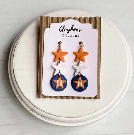 CC Astros 3 Star Earrings