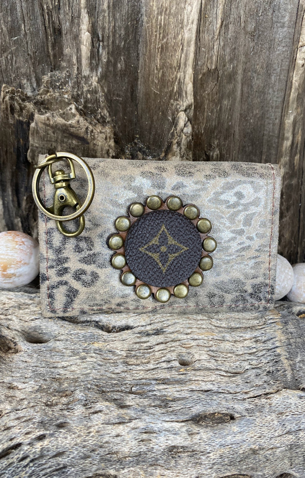 Keep it Gypsy - Upcycled LV Becca CC Holder- GreyLeopard