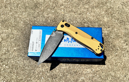 BENCHMADE-Bugout-Burnt Brass Aluminum