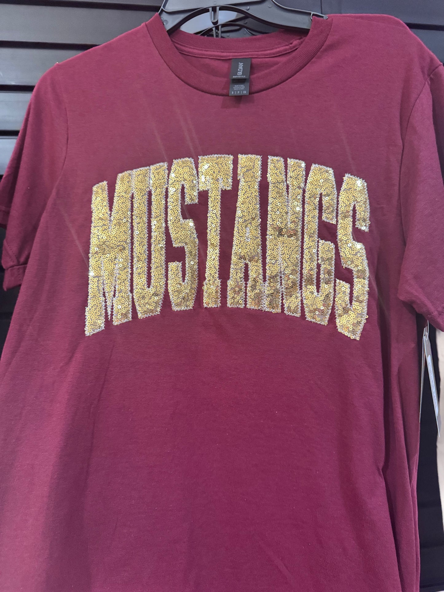 MUSTANGS BOLD GOLD SEQUIN TEE