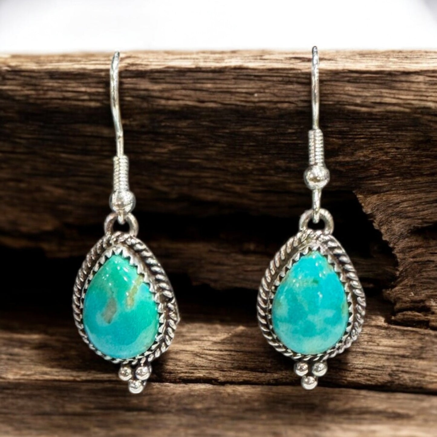 AUTHENTIC NATIVE AMERICAN TEARDROP EARRINGS - KINGMAN