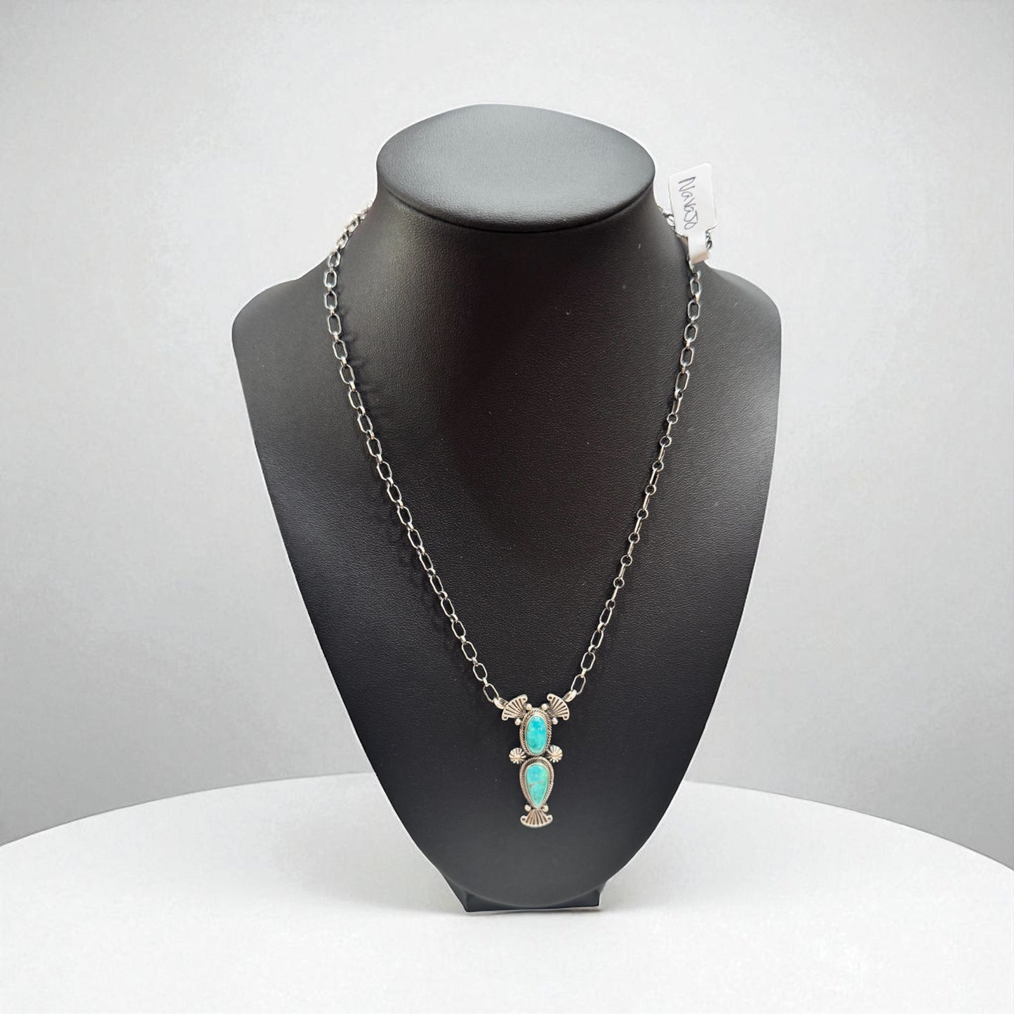 AUTHENTIC NATIVE AMERICAN 2 STONE NECKLACE