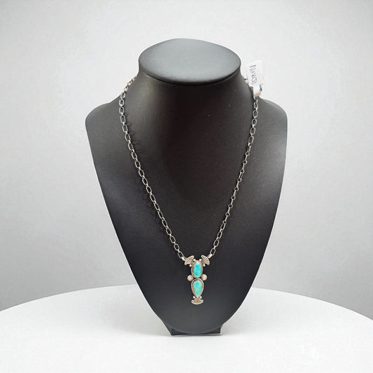 AUTHENTIC NATIVE AMERICAN 2 STONE NECKLACE